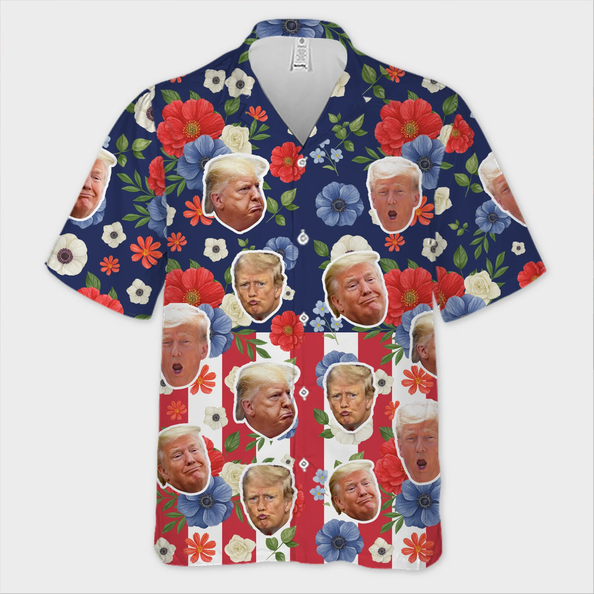 Republican State Unisex Tropical Hawaiian Aloha Shirt - US Patriotic Pride Summer Vacation And Travel Gifts For Conservative Supporters - Blooming & Shining Like Him