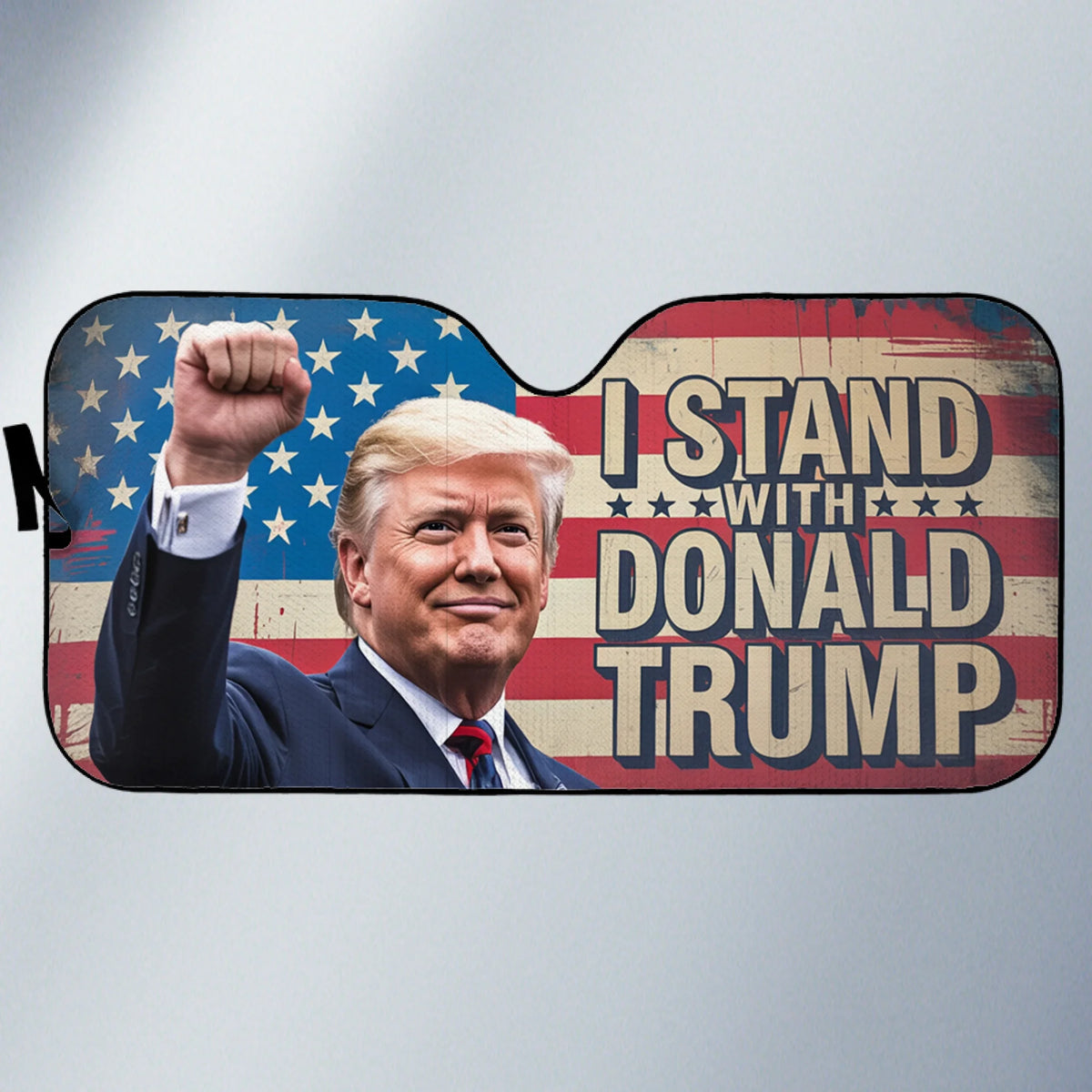 Republican State Auto Windshield Sunshade, Car Window Protector - US Patriotic Pride Gifts For Conservative Supporters - I Stand With Him