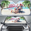 Gulf Of America Republican State Auto Windshield Sunshade, Car Window Protector - US Patriotic Pride Gifts For Conservative Supporters - Sun, Sand, And Sovereignty
