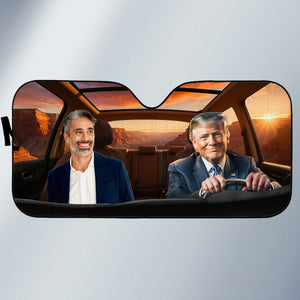 Custom Photo Republican State Auto Windshield Sunshade, Car Window Protector - US Patriotic Pride Gifts For Conservative Supporters - Drive You To Liberty