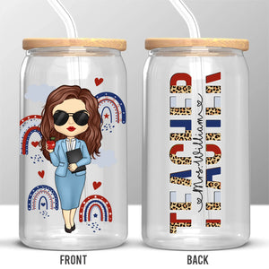 Republican State Glass Cup, Iced Coffee Cup - US Patriotic Pride, Back To School Gifts For Teachers - Made To Learn & Shine