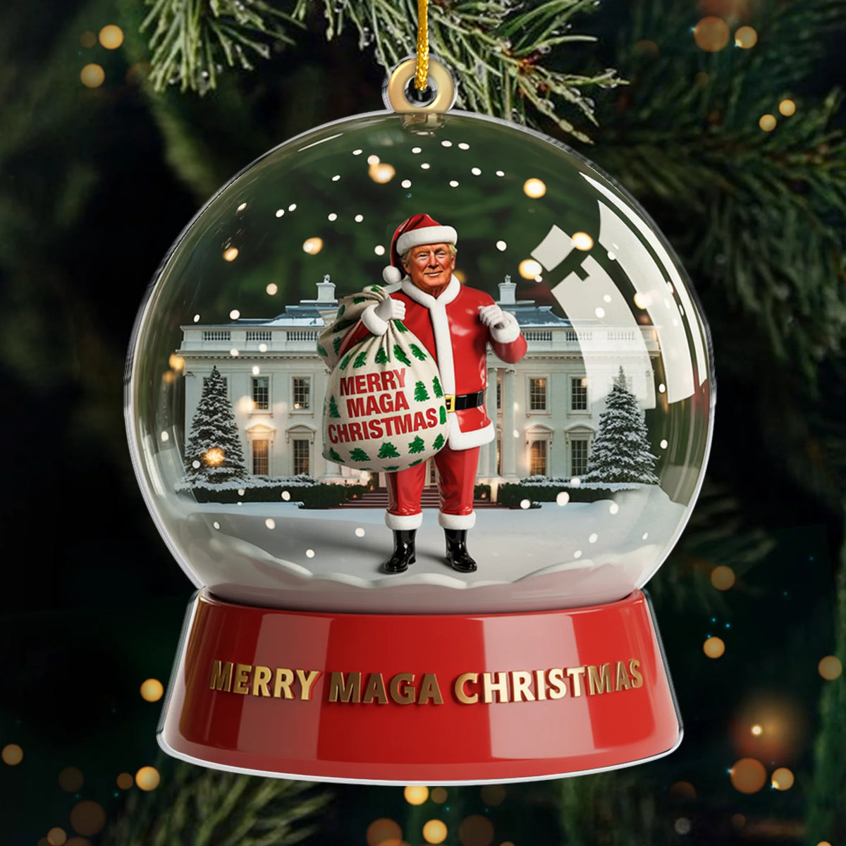 Republican State Acrylic Ornament - US Patriotic Pride, Christmas Gifts For Conservative Supporters - Snowflakes Melt For Santa 47