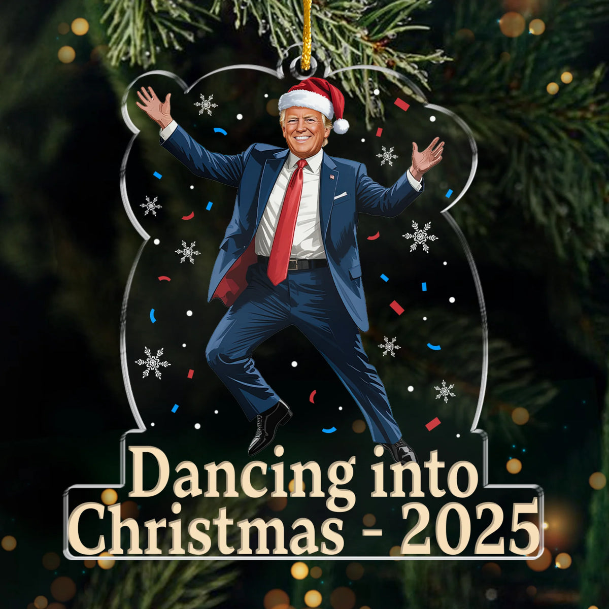 Republican State Acrylic Ornament - US Patriotic Pride, Christmas Gifts For Conservative Supporters - Dancing Into Christmas
