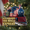 Republican State Acrylic Ornament - US Patriotic Pride, Christmas Gifts For Conservative Supporters - Riding The Red Wave