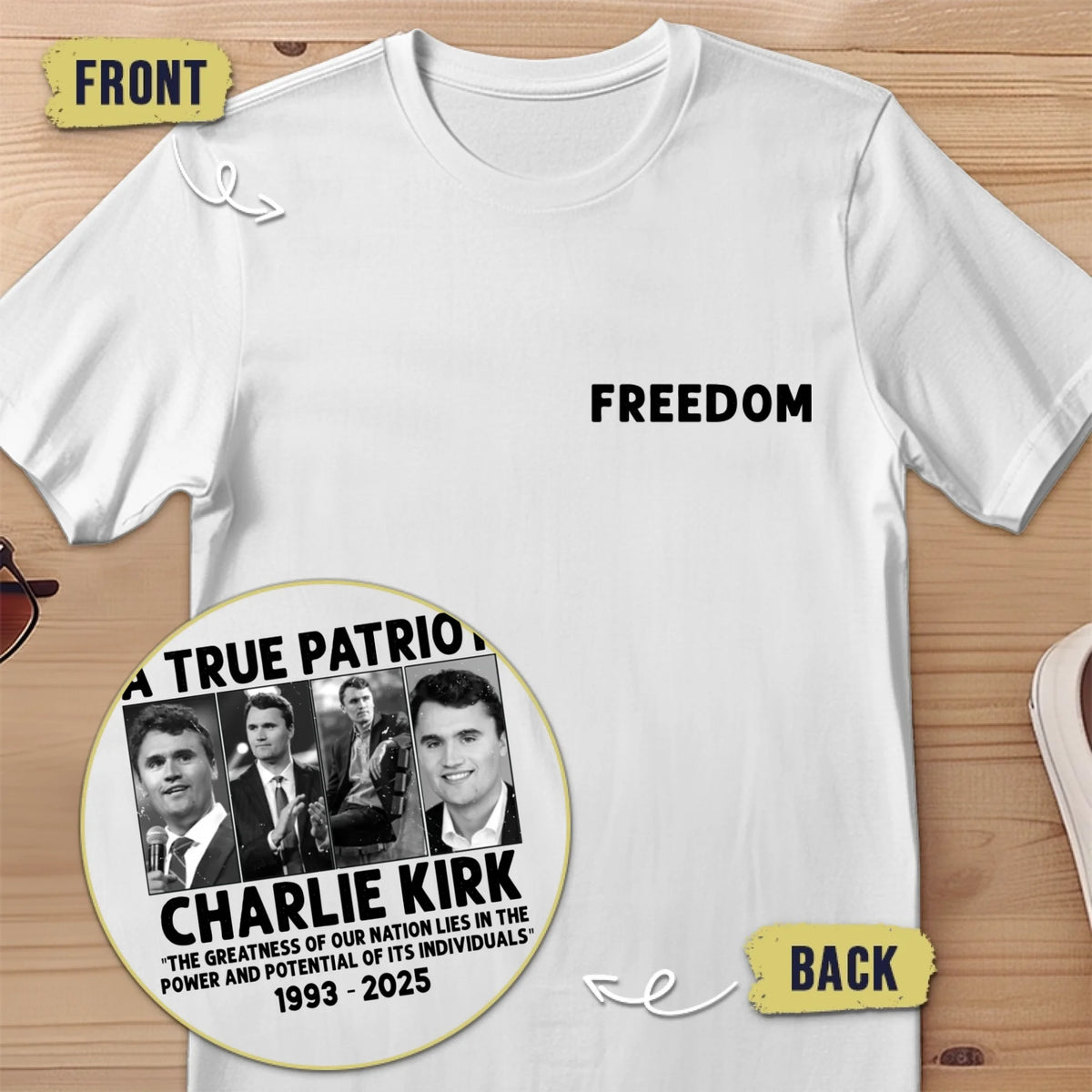 Republican Back And Front Printed Unisex T-shirt - US Patriotic Pride Gifts For Conservative Supporters, CK Legacy Edition - A Light That Still Shines