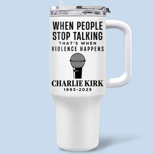 Republican State 40 Oz Stainless Steel Tumbler With Handle - US Patriotic Pride Gifts For Conservative Supporters, CK Legacy Edition - Voice To Stop Violence