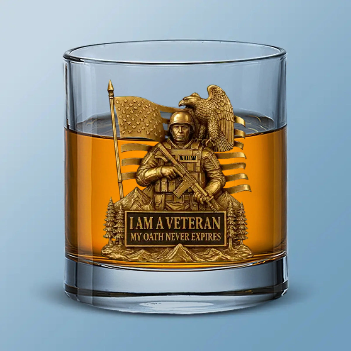 Republican State Whiskey Glass - US Patriotic Pride Gifts For Conservative Supporters, Wine, Bourbon, Whiskey Lovers - I Am A Veteran