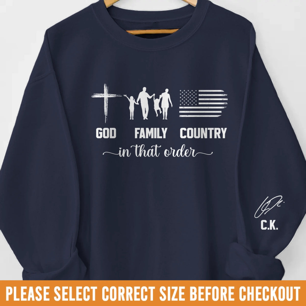 Republican State Unisex Sweatshirt, Hoodie With Design On Sleeve - US Patriotic Pride Gifts For Conservative Supporters, CK Legacy Edition - God Above, Family Within, Country Always