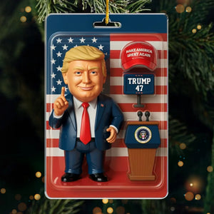 45 47 Republican State Acrylic Ornament - US Patriotic Pride, Christmas Gifts For Conservative Supporters - Patriotic Gift Box