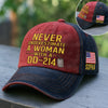 Republican State Custom Washed Denim Baseball Cap - US Patriotic Pride Gifts For Conservative Supporters - Because Real Women Defend What They Love
