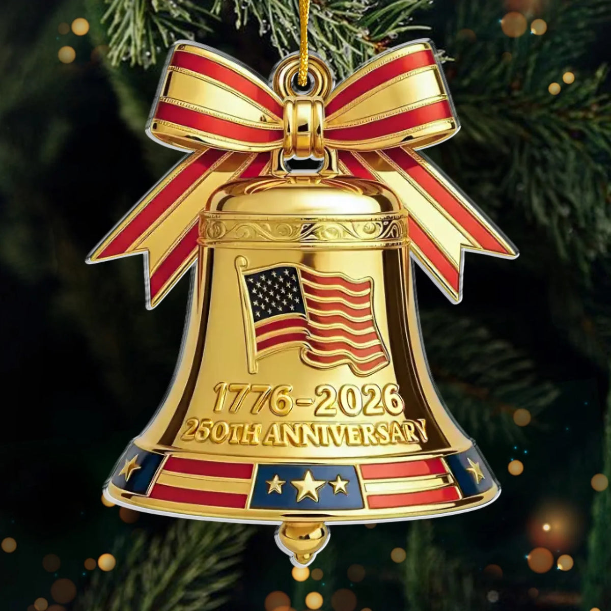 America 250 - Republican State Acrylic Ornament - US Patriotic Pride, Christmas Gifts For Conservative Supporters - Ring For Freedom, Shine For America