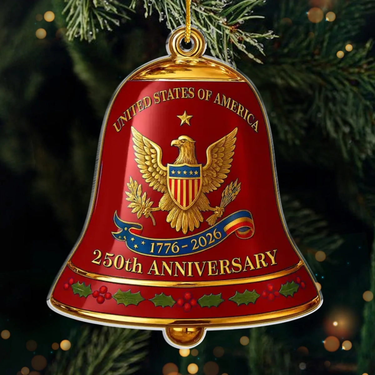 America 250 - Republican State Acrylic Ornament - US Patriotic Pride, Christmas Gifts For Conservative Supporters - The Spirit Of Freedom Never Fades