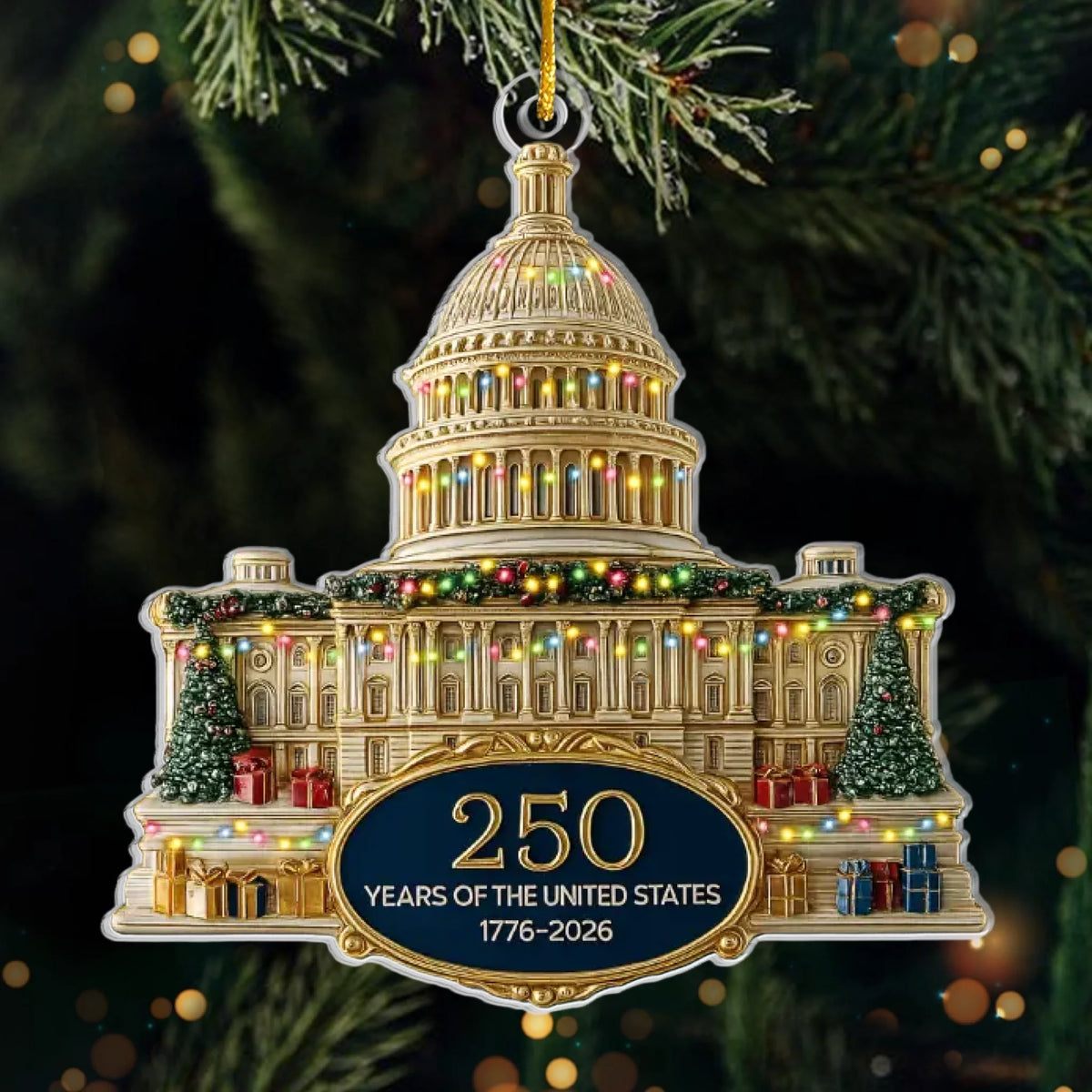 Republican State Acrylic Ornament - US Patriotic Pride, Christmas Gifts For Conservative Supporters - A Quarter Millennium Of Liberty