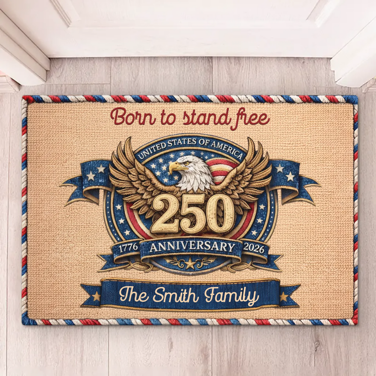 Custom Home Decor Decorative Mat - Personalized America 250th Anniversary Gifts For Mom, Dad, Brother, Sister, Kids - Honor The Spirit Within