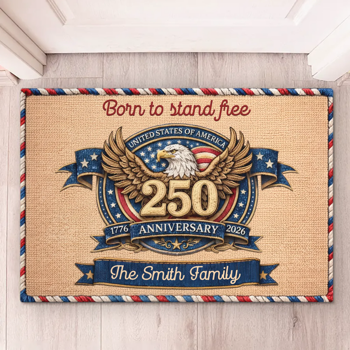 Custom Home Decor Decorative Mat - Personalized America 250th Anniversary Gifts For Mom, Dad, Brother, Sister, Kids - Honor The Spirit Within
