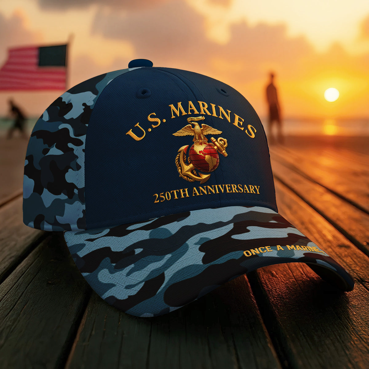 Republican State Hat, All Over Print Classic Cap - US Patriotic Pride Gifts For Conservative Supporters - Once A Marine, Always A Marine