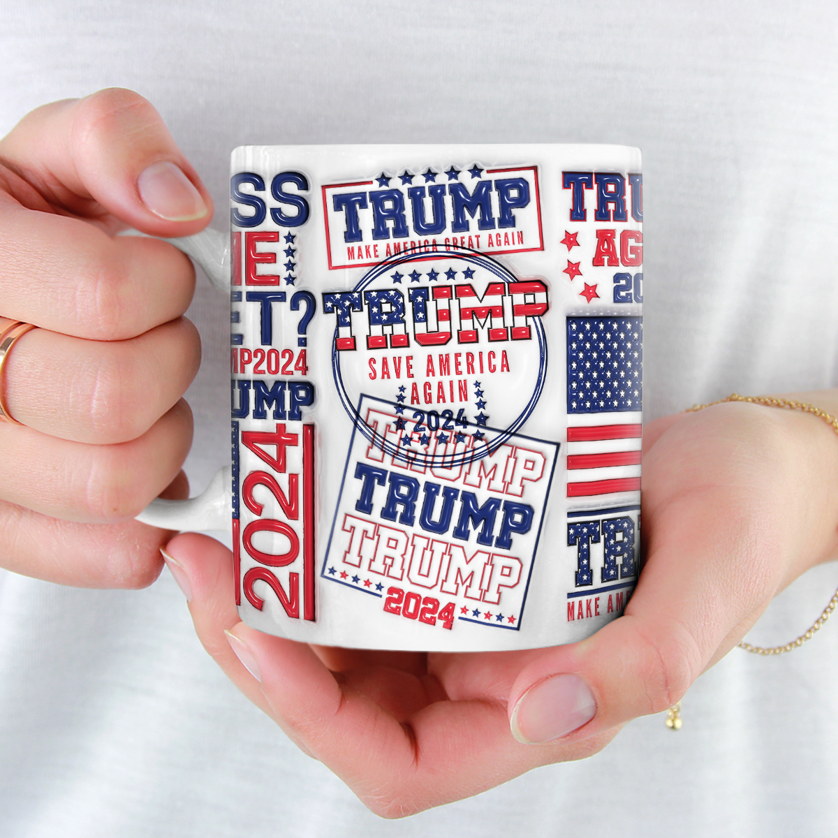 Trump Make America Great Again 3D Inflated Effect Printed Mug