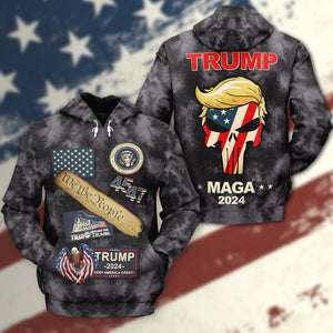 We The People, Keep America Great With Trump 2024 - All-Over Printed Hoodie