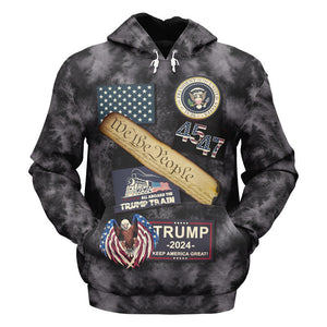 We The People, Keep America Great With Trump 2024 - All-Over Printed Hoodie