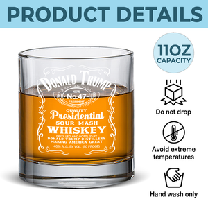 Presidential Sour Mash Whiskey - US Election Whiskey Glass - Gift For Conservative Supporters