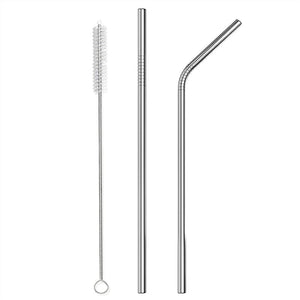 Combo 1 Replacement Lid, 2 Straws And 1 Cleaner Brush - BPA Free Lid, Stainless Steel Metal Straws With Cleaner Brush Set - Reusable Drinking Accessories For Tumblers, Mugs, Cups