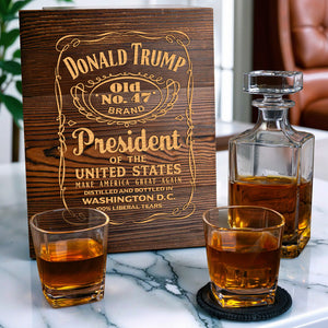 America’s Loudest Whisper Of Truth - US Patriotic Pride Whiskey Decanter Set