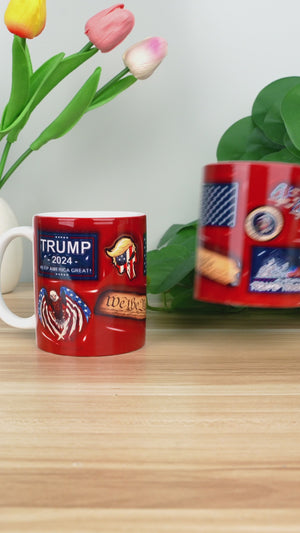 Trump 45 47 Keep America Great - US Elections 3D Inflated Effect Printed Mug, Trump Mug