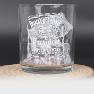 American Patriotic President 45 47 - US Election Whiskey Glass - Gift For Conservative Supporters